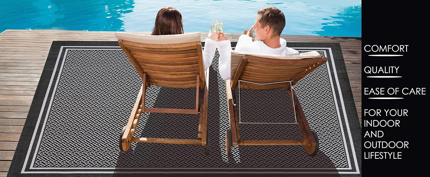 Gertmenian Indoor Outdoor Area Rug, Classic Flatweave, Washable, Stain & UV Resistant Carpet, Deck, Patio, Poolside & Mudroom, 5x7 Ft Standard, Sand Dollar Starfish, Oasis Green - Image 5