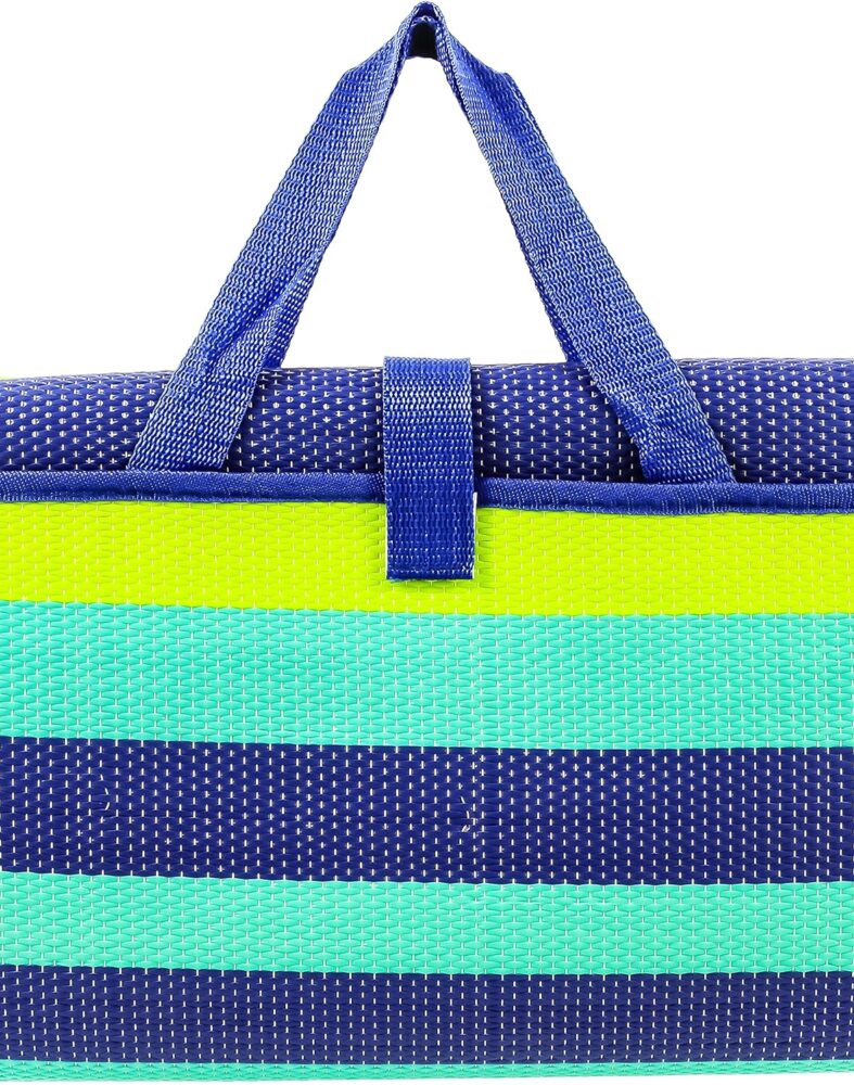 Camco Handy Mat with Strap - Perfect for Picnics, Beaches, RV and Outings - Green/Turquoise - 60" x 78" (42806)