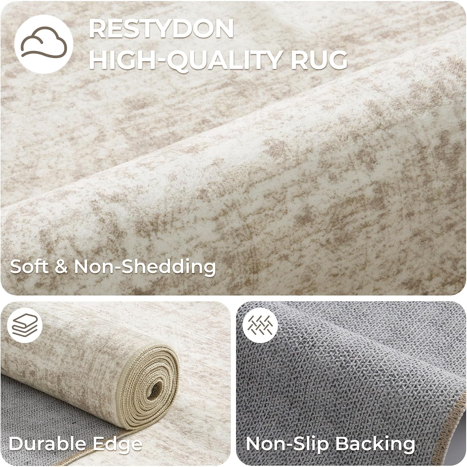 2x8 Runner Rug Non Slip,Washable Hallway Runner Rug,Beige - Image 7
