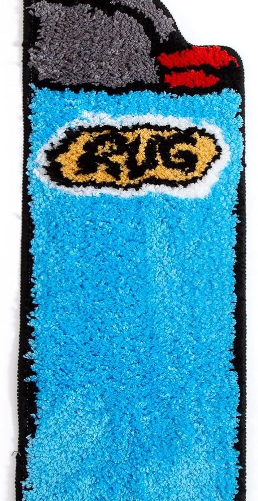 LAKEA Lighter Tufted Rug Art Rug for Bedroom Living Room Retro Rainbow Fluffy Anti-Slip Bath Bathroom Nonslip Mat Home Decor (Blue, 31.5X9.4 Inch)